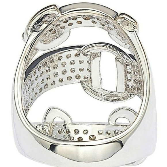 Sterling Silver CZ Triple Buckle Ring Size 7 NWT - Picture 10 of 15